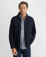 Boiled Wool Shirt Jacket - Navy
