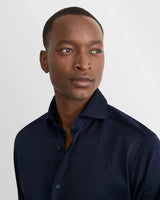 Filo di Scozia Jersey Shirt - Navy Blue