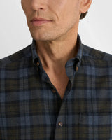 Plaid Check Flannel Shirt - Navy Blue
