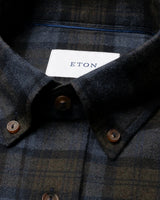 Plaid Check Flannel Shirt - Navy Blue