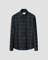 Plaid Check Flannel Shirt - Navy Blue