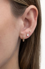 Bezel Set Oval Diamond Stud Earring - Single