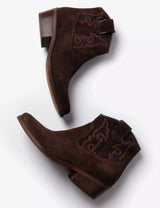 Cassidy Suede Embroidered Boot - Oak Hall