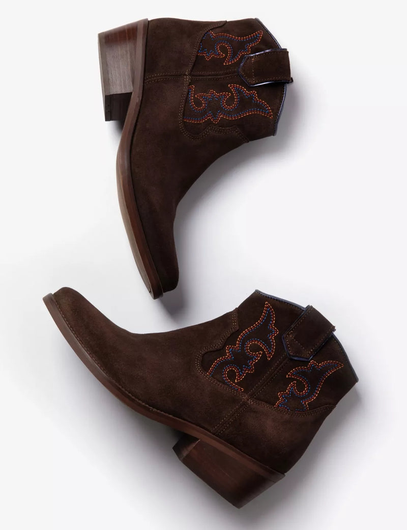 Cassidy Suede Embroidered Boot - Oak Hall