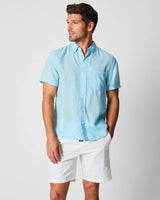 Short Sleeve Linen Tuscumbia Shirt Button Down - Oak Hall