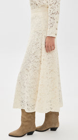 The Relic Lace Saddle Skirt - Cream
