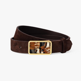 Brackish Bow Tie Trippin Tipsey Belt - Chocolate Suede/Patterned Natural