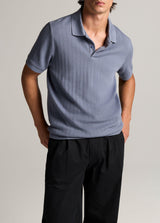 Drop Needle Stripe Short Sleeve Polo