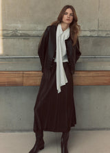Raw-Edge Satin Skirt - Pinewood