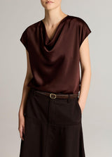 Cowl Nk Cap Slv Blouse
