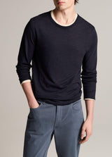 Fine Slub Dbl Layer Long Sleeve Crew