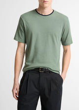 Loose Knit Double Collar Short Sleeve Crew - Oak Hall