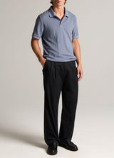 Drop Needle Stripe Short Sleeve Polo