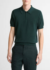Pique Short Sleeve Zip Polo - Oak Hall