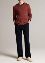Fine Slub Dbl Layer Long Sleeve Crew