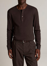 Cotton Rib Long Sleeve Henley