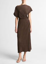 Directional Pleated Twist Dress