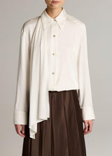 Draped Scarf Tie L/S Shirt