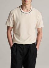 Tipped Pima Pique Short Sleeve Crew