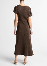 Directional Pleated Twist Dress