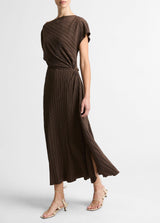Directional Pleated Twist Dress