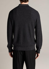 Geo Jacquard Long Sleeve Zip Polo
