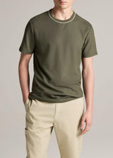 Tipped Pima Pique Short Sleeve Crew