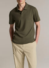 Mesh Knit Snap Short Sleeve Polo