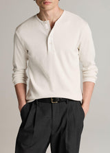 Cotton Rib Long Sleeve Henley