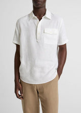Linen Short Sleeve Half Placket Shirt - Oak Hall