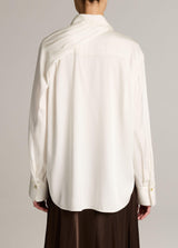 Draped Scarf Tie L/S Shirt