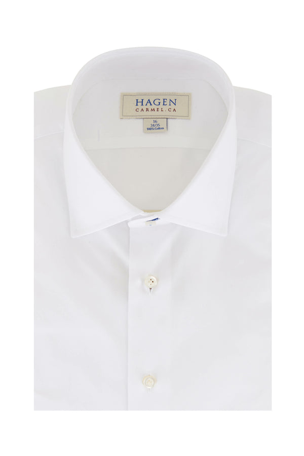 White Super Fine Twill Dress Shirt - Oak Hall