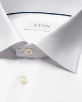Eton Contemporary Fit Textured Twill Dress Shirt - White