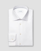 Eton Contemporary Fit Textured Twill Dress Shirt - White