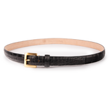 Len Life Style Matte Alligator 25mm Belt - Black