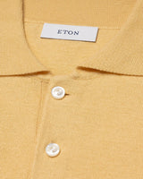 Cotton Cashmere Fine Knit Polo Shirt - Yellow