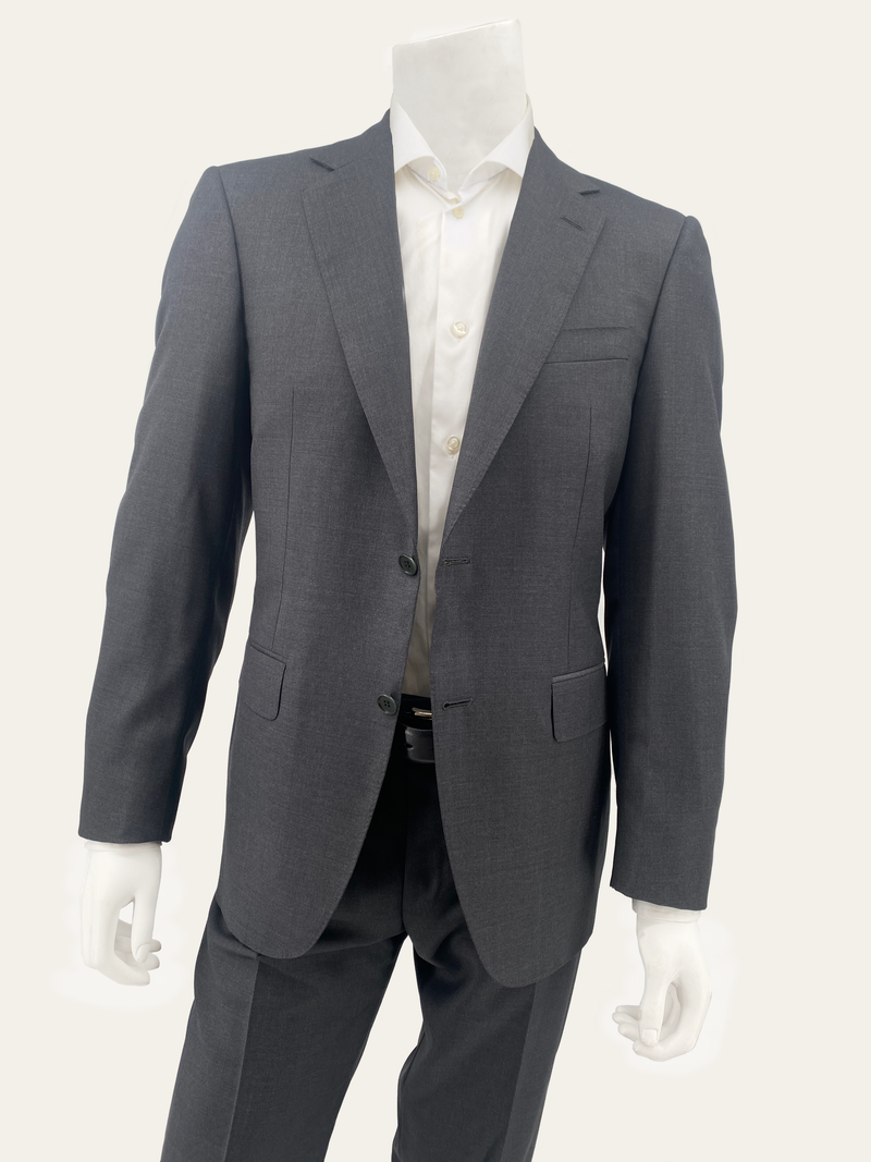 Basic Charcoal Wool Suit - Oak Hall