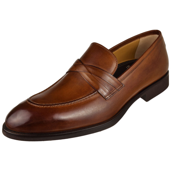 Burnished X Strap Penny Loafer - Oak Hall, Inc.
