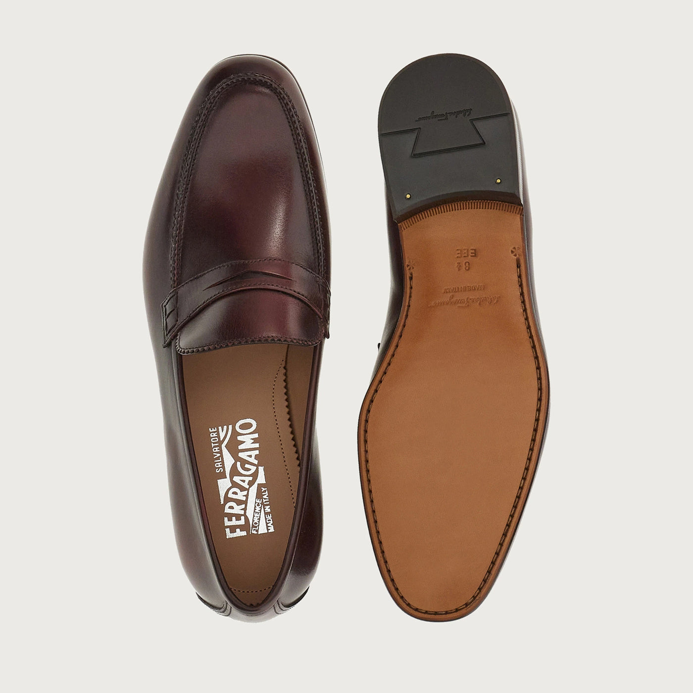 FERRAGAMO Men’s Dori Penny Loafers – M 9.5 – Authentic Burgundy Leather Penny loafer - Men | Ferragamo main image 2